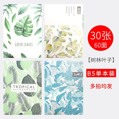 Leaf B5 Random 1 шт., лаконичный дневник B5, записная книжка, милые канцелярские принадлежности, блокнот, офисные школьные принадлежности, случайный цвет - Цвет: Leaf B5 Random