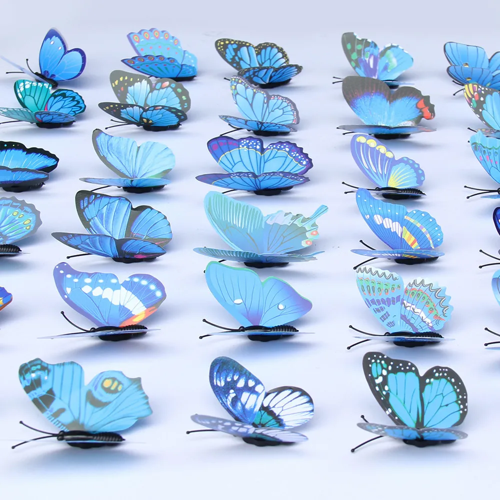 3D DIY Decal Wall Stickers Home Decor Rainbow Butterfly Room Walls Doors Closets Plastic Metal Tiles Fridges | Дом и сад