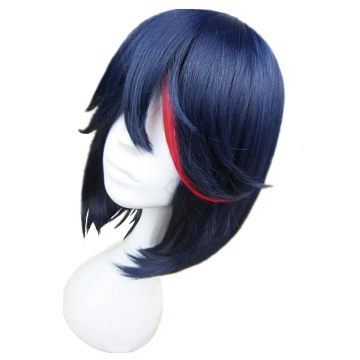 Парик для косплея из аниме KILL la Matoi Ryuko термостойкий короткий с красными синими