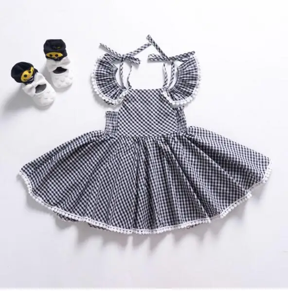 european girls summer dress 2019 new kids cotton plaid dresses cute girl bow fashion Children clothes | Детская одежда и обувь