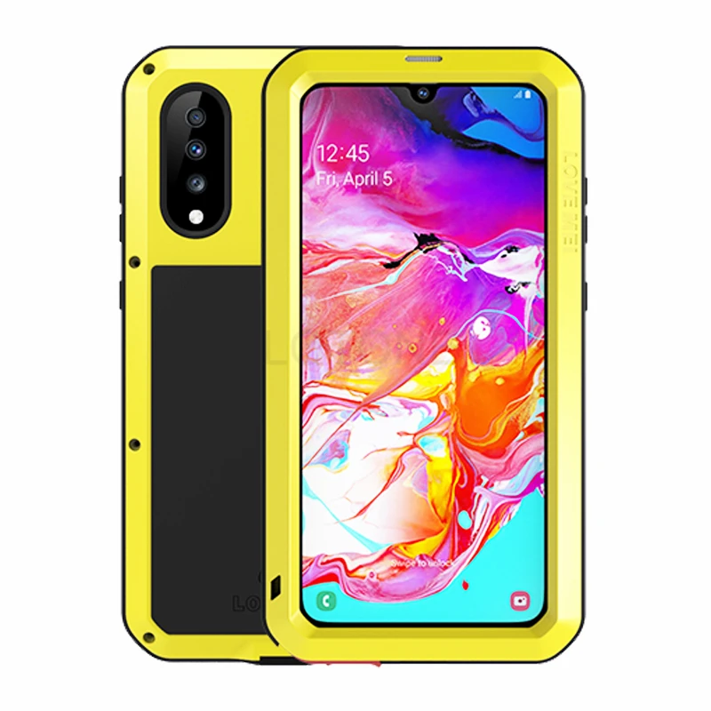 Водонепроницаемый 360 полный корпус защитный чехол для samsung Galaxy A70 чехол противоударный алюминиевый металлический задний чехол для samsung A70 чехол s