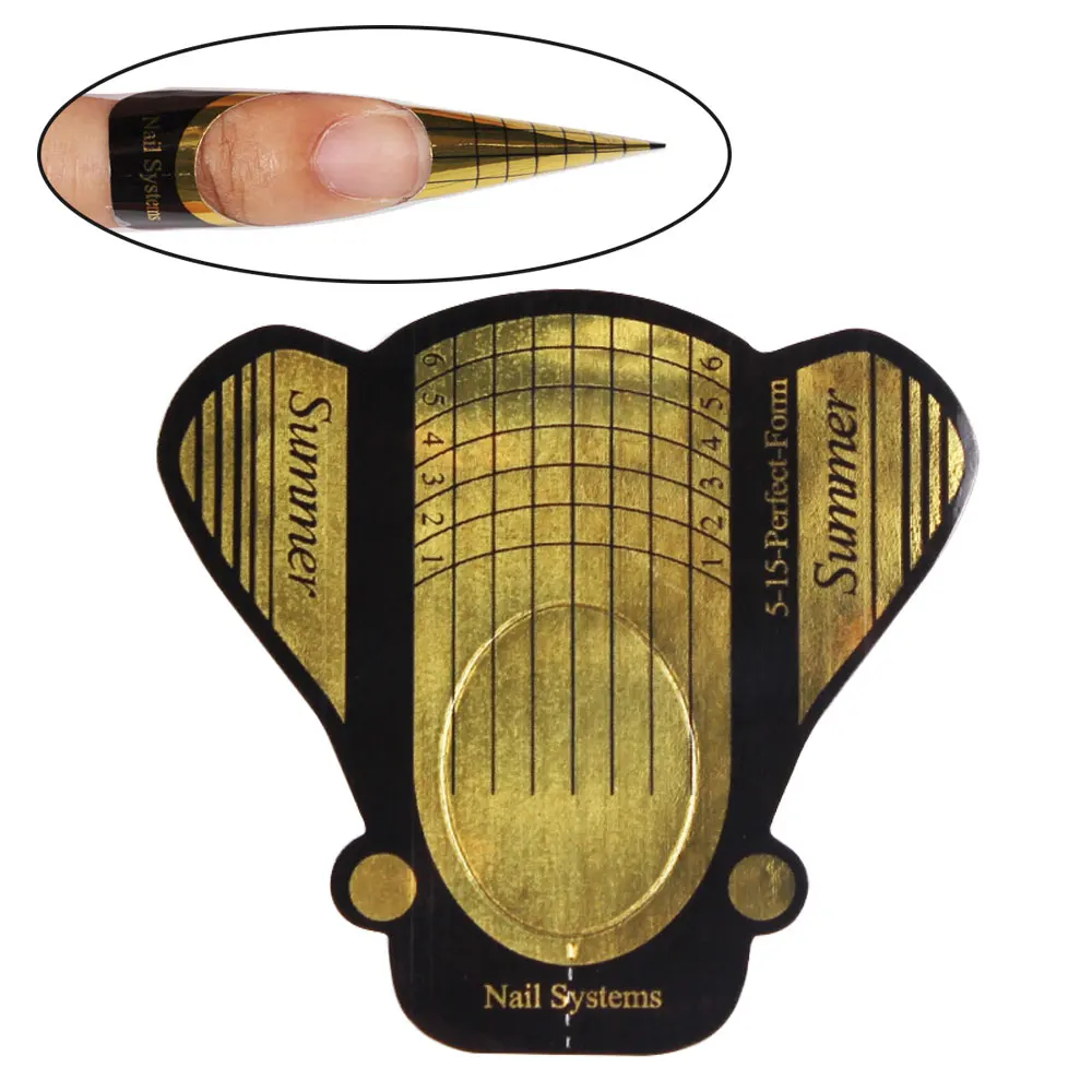Маникюрные накладки Finger Angel 50/100/500 шт. Золотое руководство для дизайна ногтей