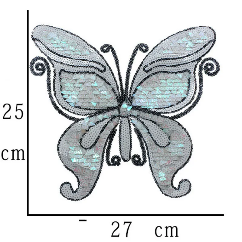 

NEW Butterfly Reversible Sequined Sew on Patches for Clothes DIY Coat Sweater Embroidered Paillette Patch Applique