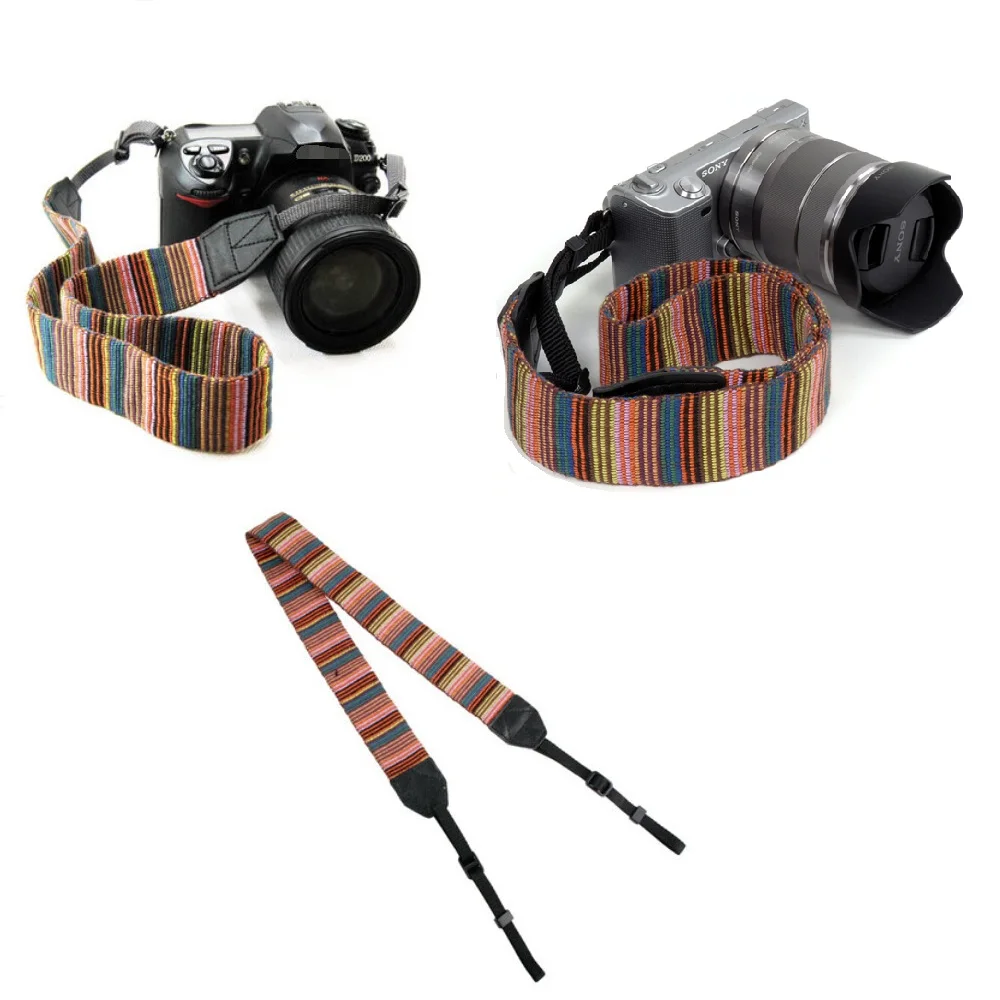 Ethnic Wind Style Camera Colorful Strap Cotton Yard Pattern Neck DSLR Shoulder Hand for Canon Nikon Sony Cameras | Электроника