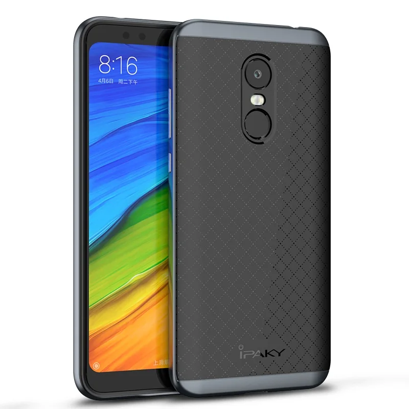 Для Xiaomi Redmi 5 Plus чехол iPaky Redmi 5 Plus силиконовый PC Гибридный противоударный защитный чехол для Xiaomi Redmi 5 Чехол - Цвет: Black