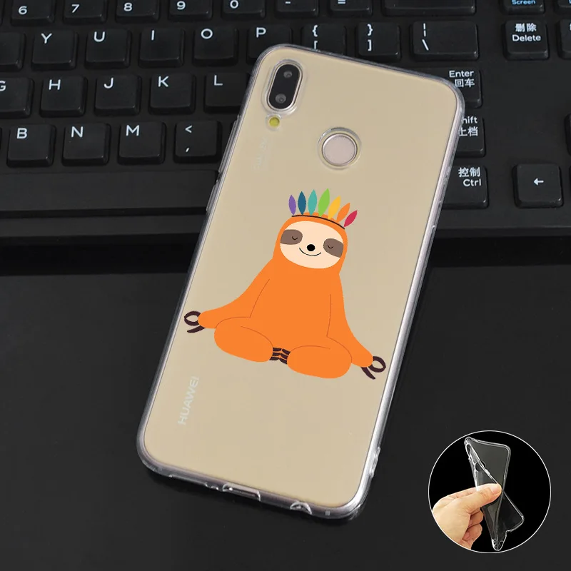 DREAMFOX M352 Ленивец и енот Мягкий ТПУ силиконовый чехол для huawei Honor 6A 6C 7X9 10 P20 P30 Lite Pro P