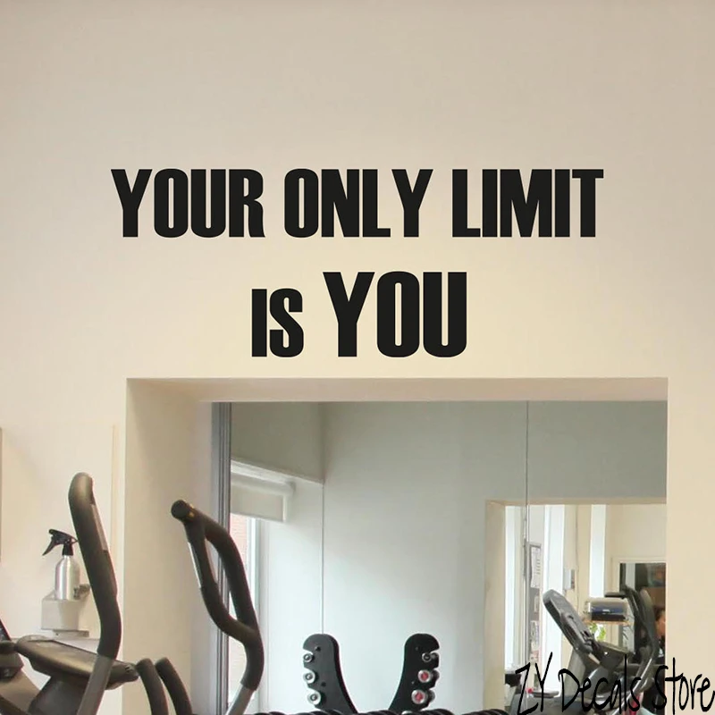

Your Only Limit Is You Quote Wall Decals Fitness Wall Decal Gym Motivational Vinyl Sticker Decor Art Quote Poster L480