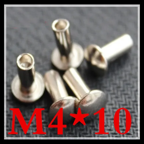 100pcs /lot High Quality M4*10 Truss Head Half Hollow Rivet Steel With Nickel | Обустройство дома