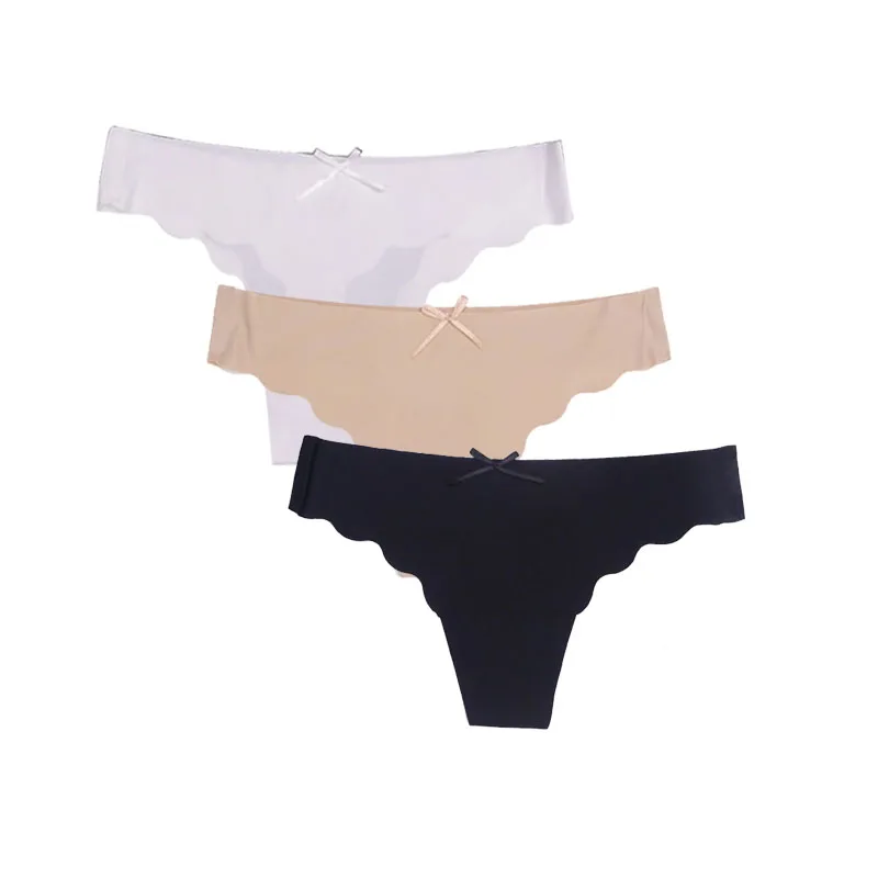 black.khaki.white Moonflme 3 шт./лот Новое поступление бесшовное нижнее белье женские стринги 87331 - Цвет: black.khaki.white