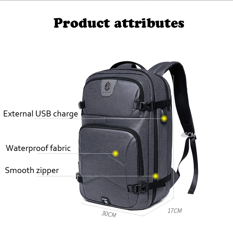 ARCTIC HUNTER 17 дюймов USB Водонепроницаемый Противоугонный ноутбук мужские сумки путешествия Спорт Бизнес ноутбук Мужской рюкзак школьный пакет