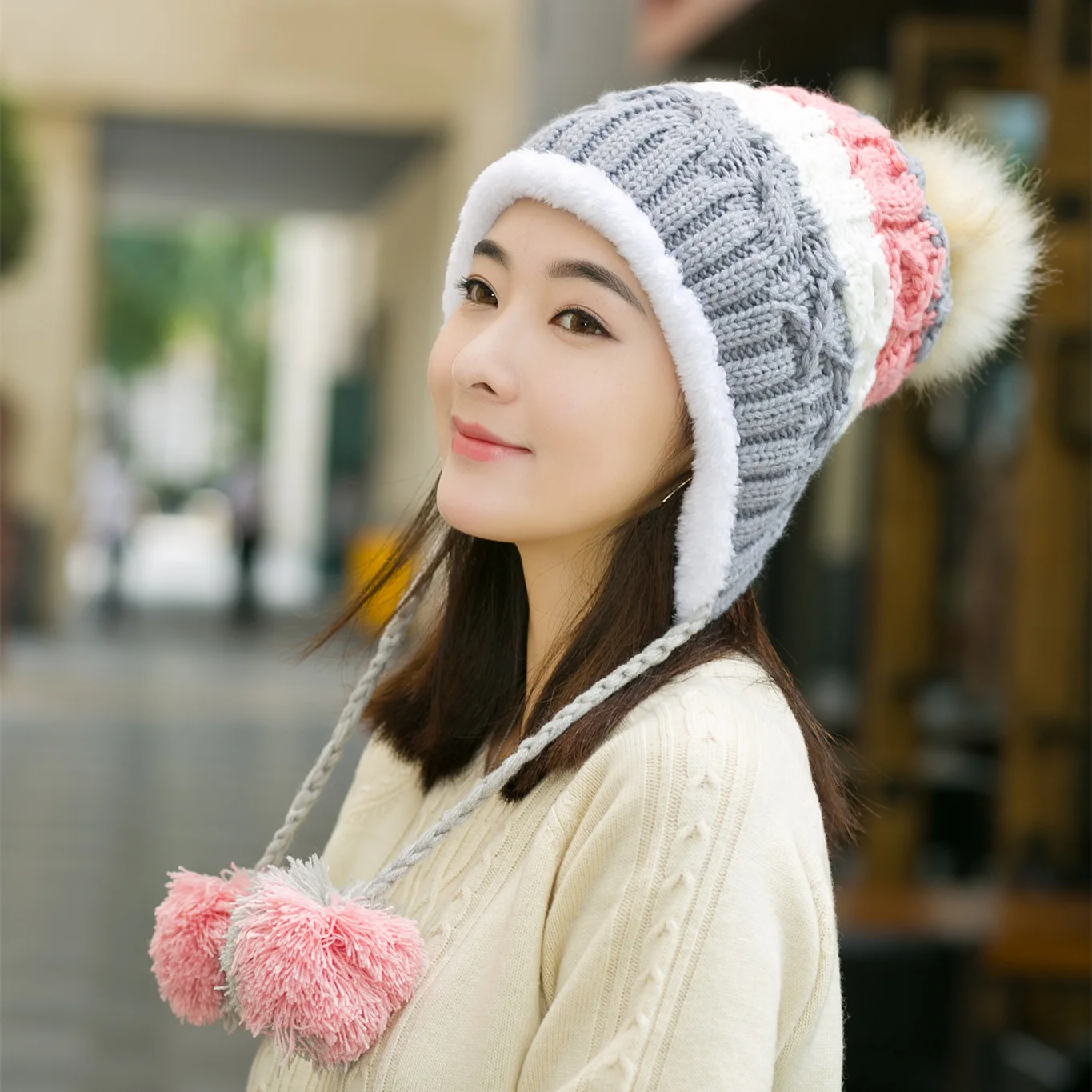 2020 Новая Современная стильная теплая вязаная шапка зимняя и осенняя женская с