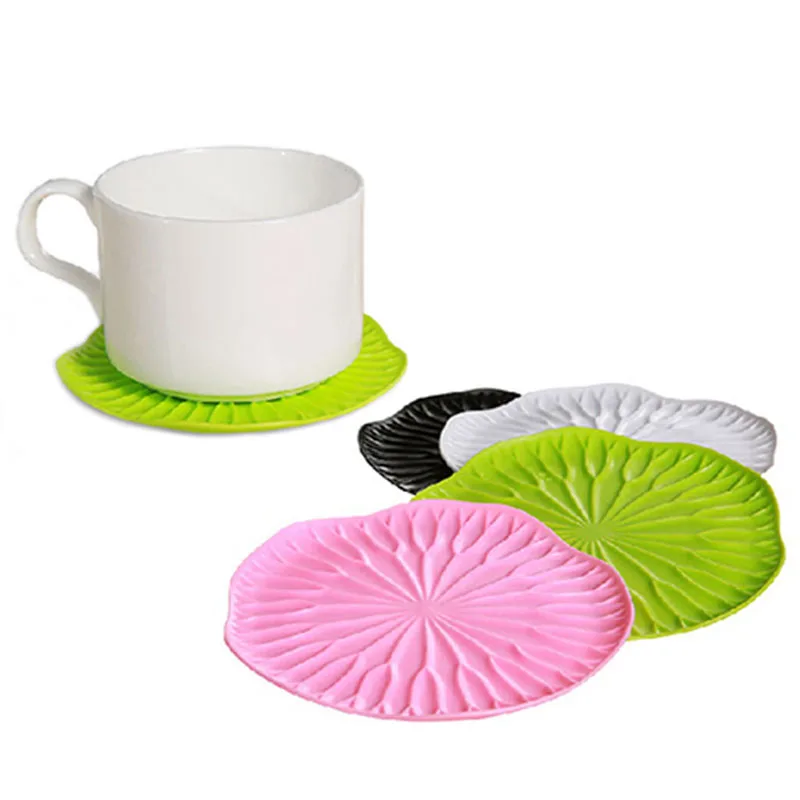 2 шт./компл. декоративные подставки для стола в виде листьев лотоса стеклянные