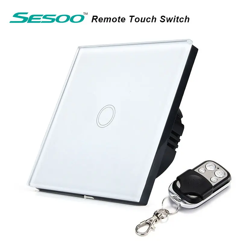 

SESOO EU/UK Standard Remote Control Switch 1 Gang 1 Way ,RF433 Smart Wall Switch, Compatible Broadlink RM2 RM Pro