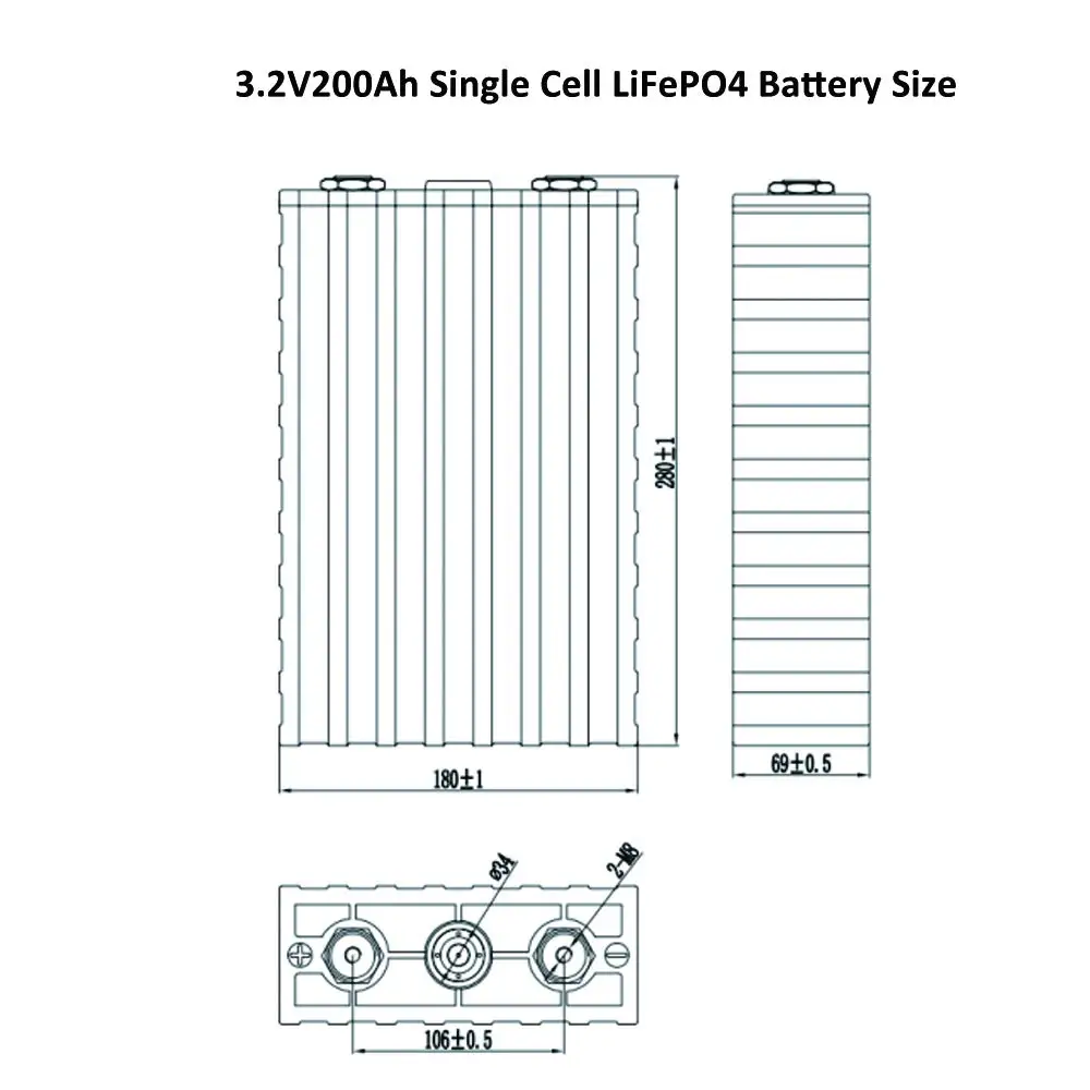 Sinopoly 3 2 V 200AH RUIXU LiFePO4 одноэлементный аккумулятор с пластиковым чехлом для RV Solar Marine