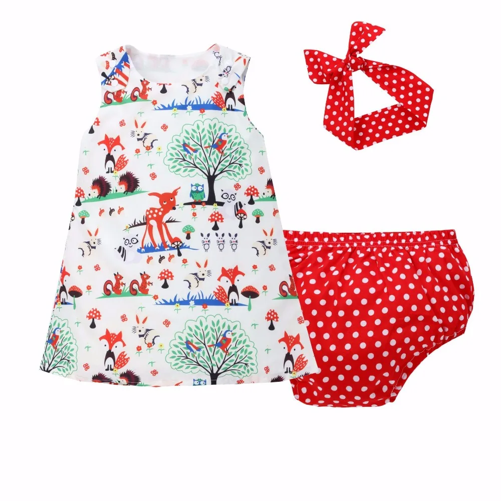 3 шт. летний топ с принтом животных шорты и повязка на голову|baby girl clothes|baby girlkids baby |