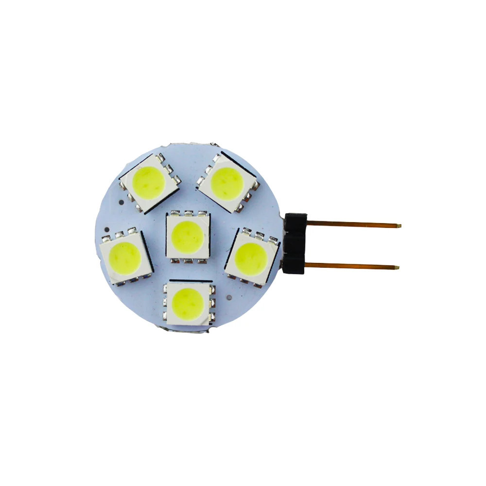 4 шт. G4 светодиодный 5050 6SMD белый/теплый белый морской RV для чтения автомобиля свет
