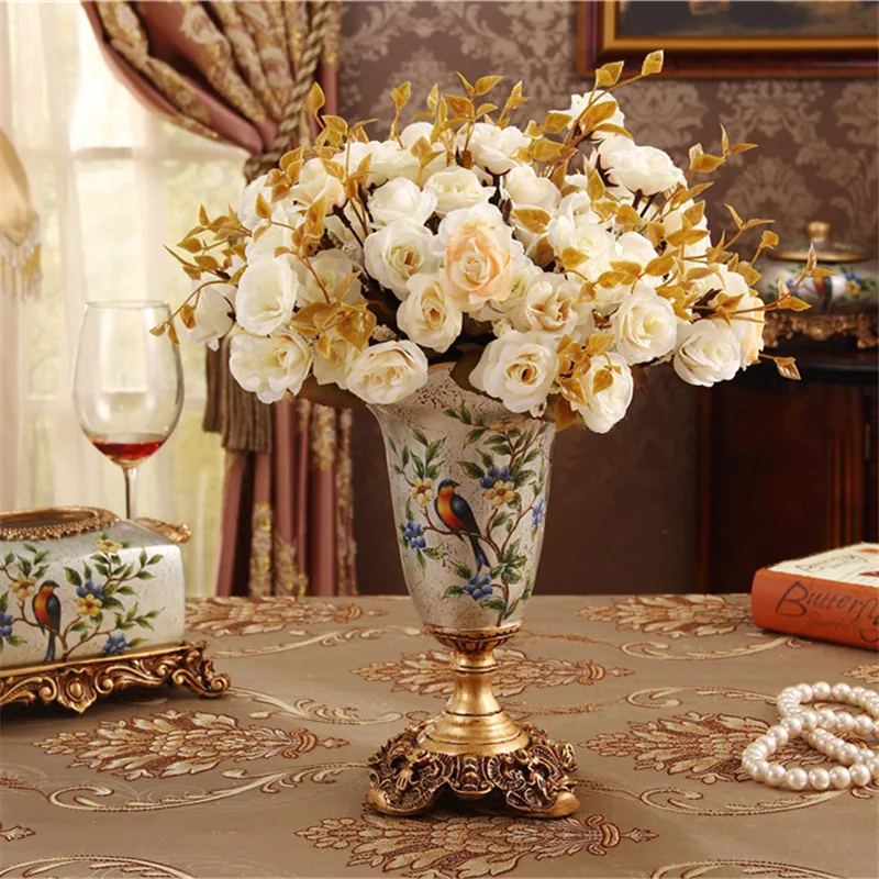 

European high-grade ceramic vase vase ornaments decoration bridal fashion luxury living room decor Home Furnishing