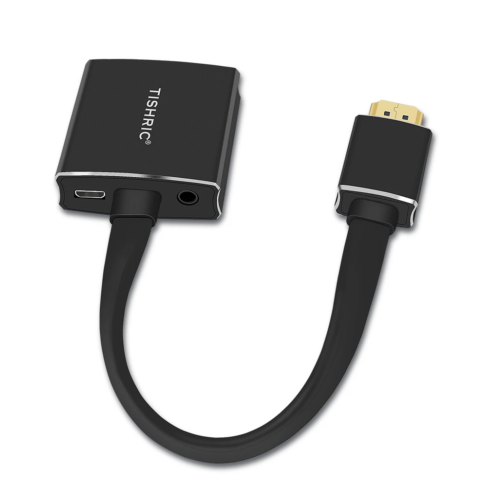 Кабель TISHRIC HDMI VGA с адаптером питания Аудио цифро аналоговый аудио конвертер 1080P