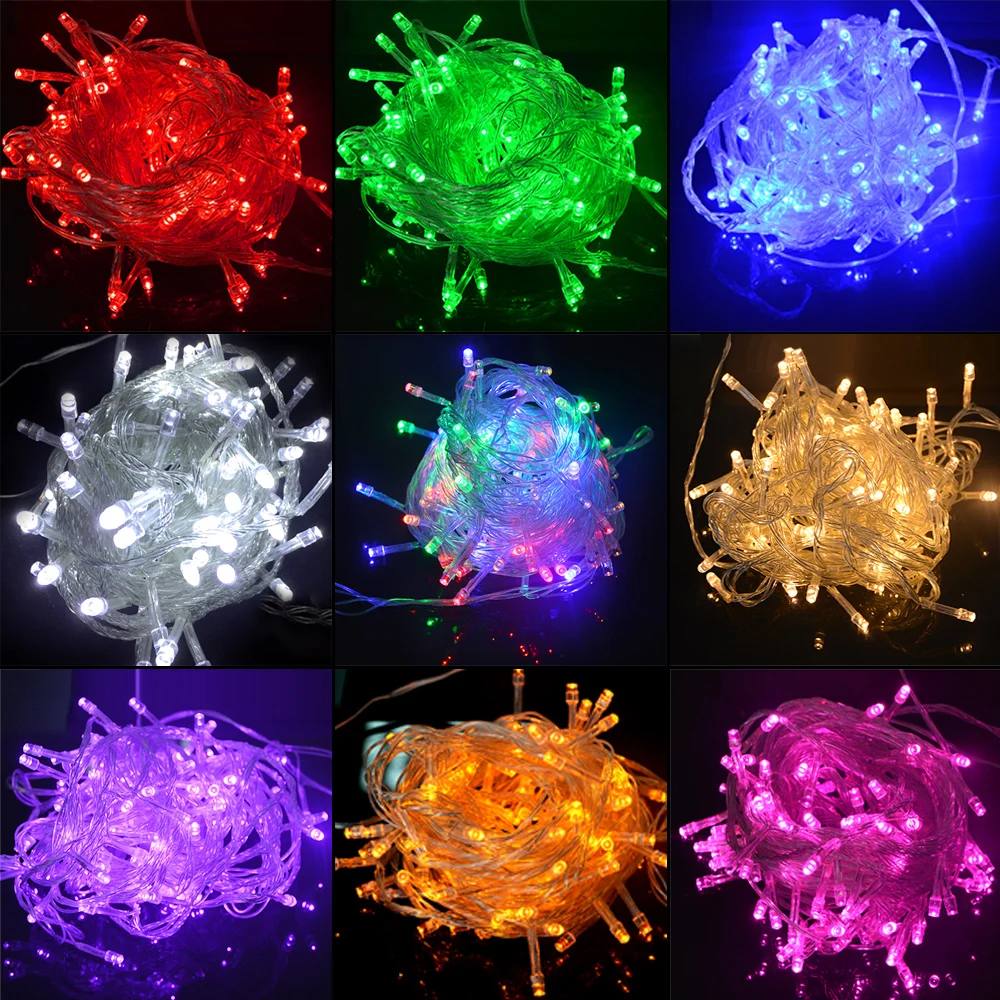 Светодиодный свет шнура 10 м 100 светодиодный s Rgb Гирлянда для создания сказочной атмосферы на открытом воздухе лампа водонепроницаемый наружный Декор свет Рождественские огни