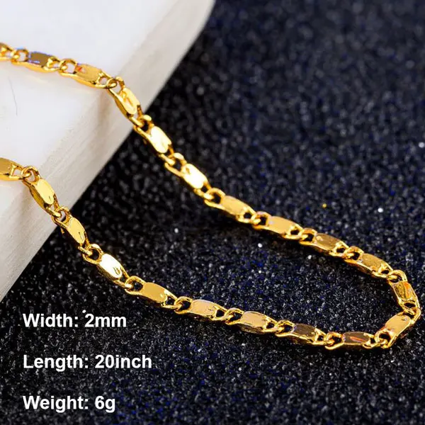 48018-20inch Mostyle Новое мужское панк ожерелье цепи Мода Чистый золотой цвет заполненный крутое ожерелье цепь Шарм унисекс ювелирные изделия оптом - Окраска металла: 48018-20inch