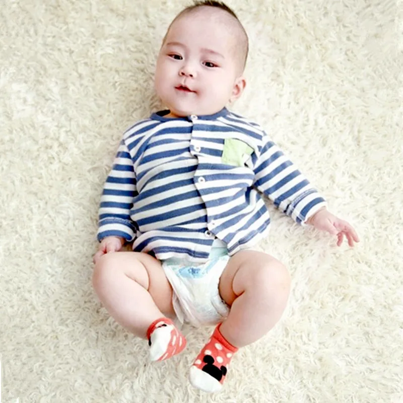 Лидер продаж! Мультяшные детские носки лодочки 100% хлопок нескользящие для пола