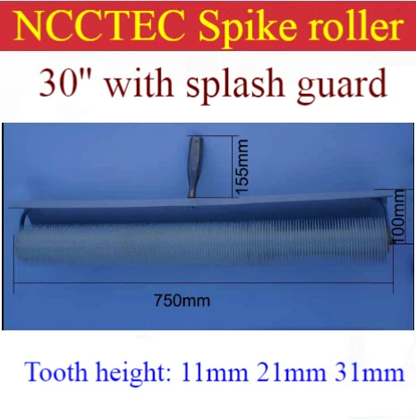 30'' 750mm NCCTEC spiked roller PS3011,PS3021,PS3031 for removing bubbles of epoxy self-flowing floor | teeth :11mm 21mm 31mm