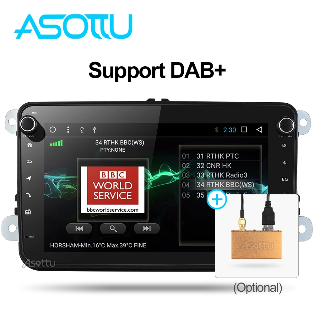 Asottu CDZ8060 android 8,1 автомобильный dvd gps навигатор для skoda для volkswagen golf polo tiguan passat 2 din gps плеер стерео