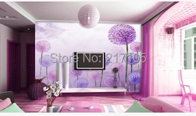 Бесплатная доставка большие фрески бумага для гостиной настенная фиолетового