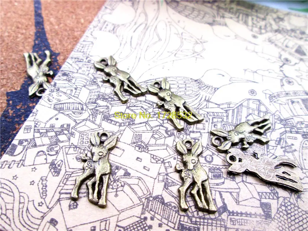 Подвеска в виде оленя 20x9 мм 35 шт.|charm pendant|charms bronzedeer charm |