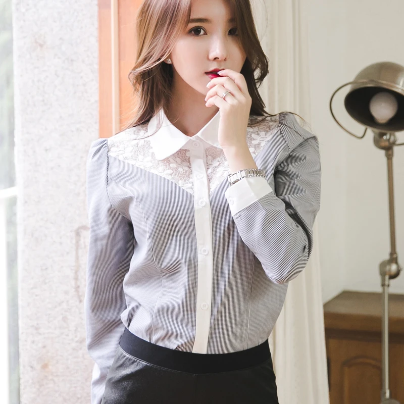 2016 Модная элегантная осенне зимняя повседневная Офисная Женская кружевная