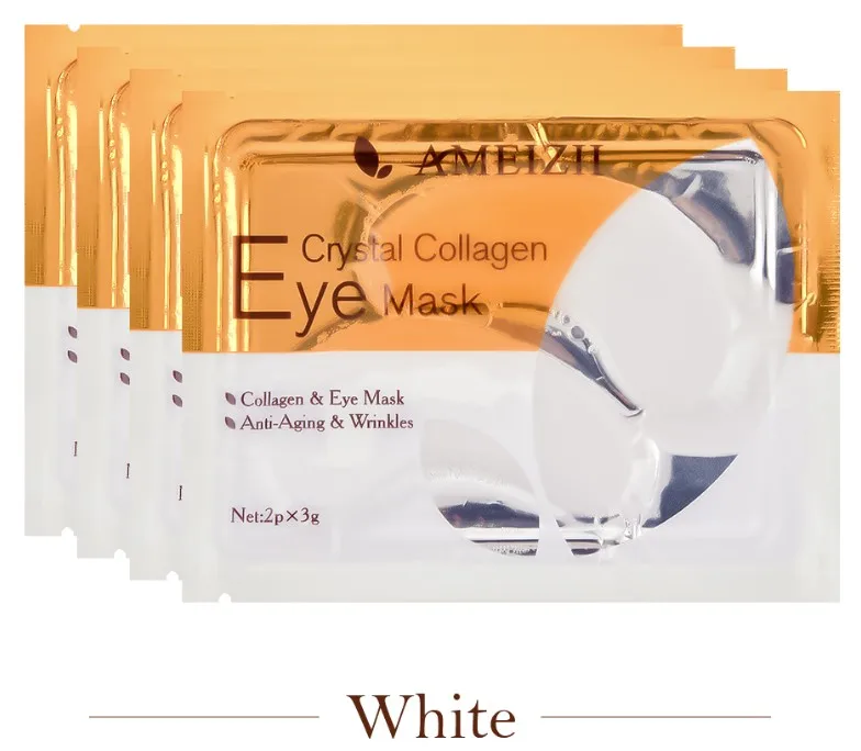 1 pair White AMEIZII, золотые патчи для глаз, маска против морщин, патчи для глаз, для ухода за глазами, темные круги, удаляют коллаген, гель, протеин, пластырь для сна, мешки для глаз - Цвет: 1 pair White