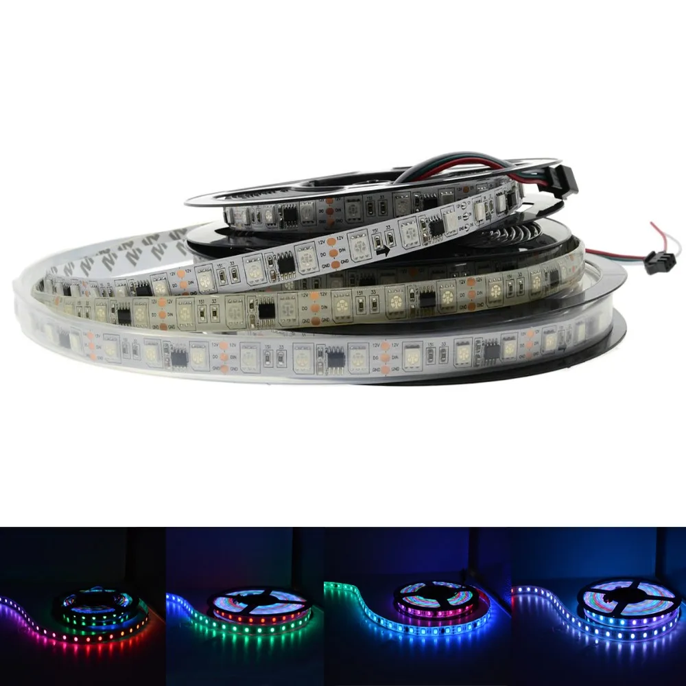 Светодиодная лента WS2811 SMD 5050 RGB Dream Color 30 60 светодиодов/м IP65/67 водонепроницаемая