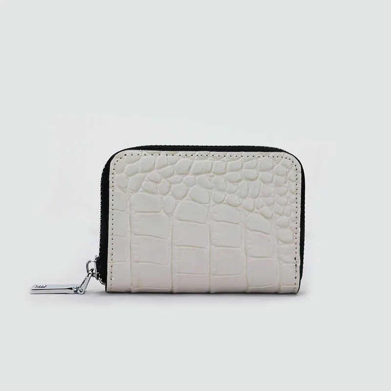 beige Крокодиловый узор, кожаный держатель для карт, кошелек для мужчин, много карманов, кошелек для кредитных карт, Женский чехол для визиток, маленький кошелек - Цвет: beige