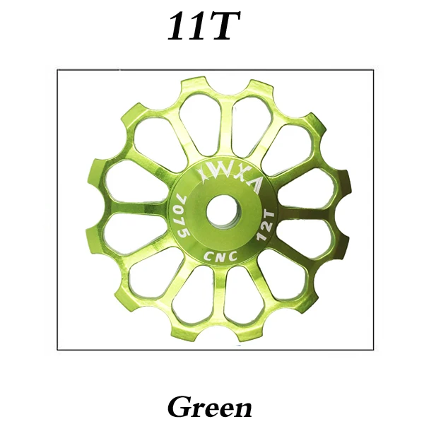12T Green VXM MTB дорожный велосипед Керамика Шкив алюминиевого сплава задний переключатель 8 T/10 T/11 T/12/13 T/14/15 T/16 T/17 T руководство велосипед Керамика подшипник опорное колесо - Цвет: 12T Green