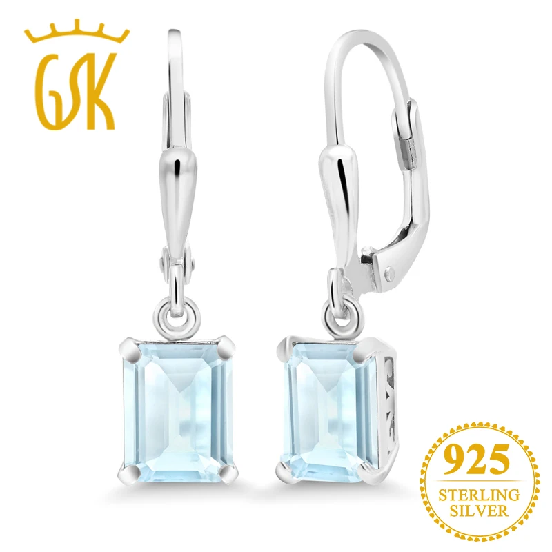 GemStoneKing 1 80 Ct Изумрудное кольцо натуральный небесно синий топаз 925 Серебряный