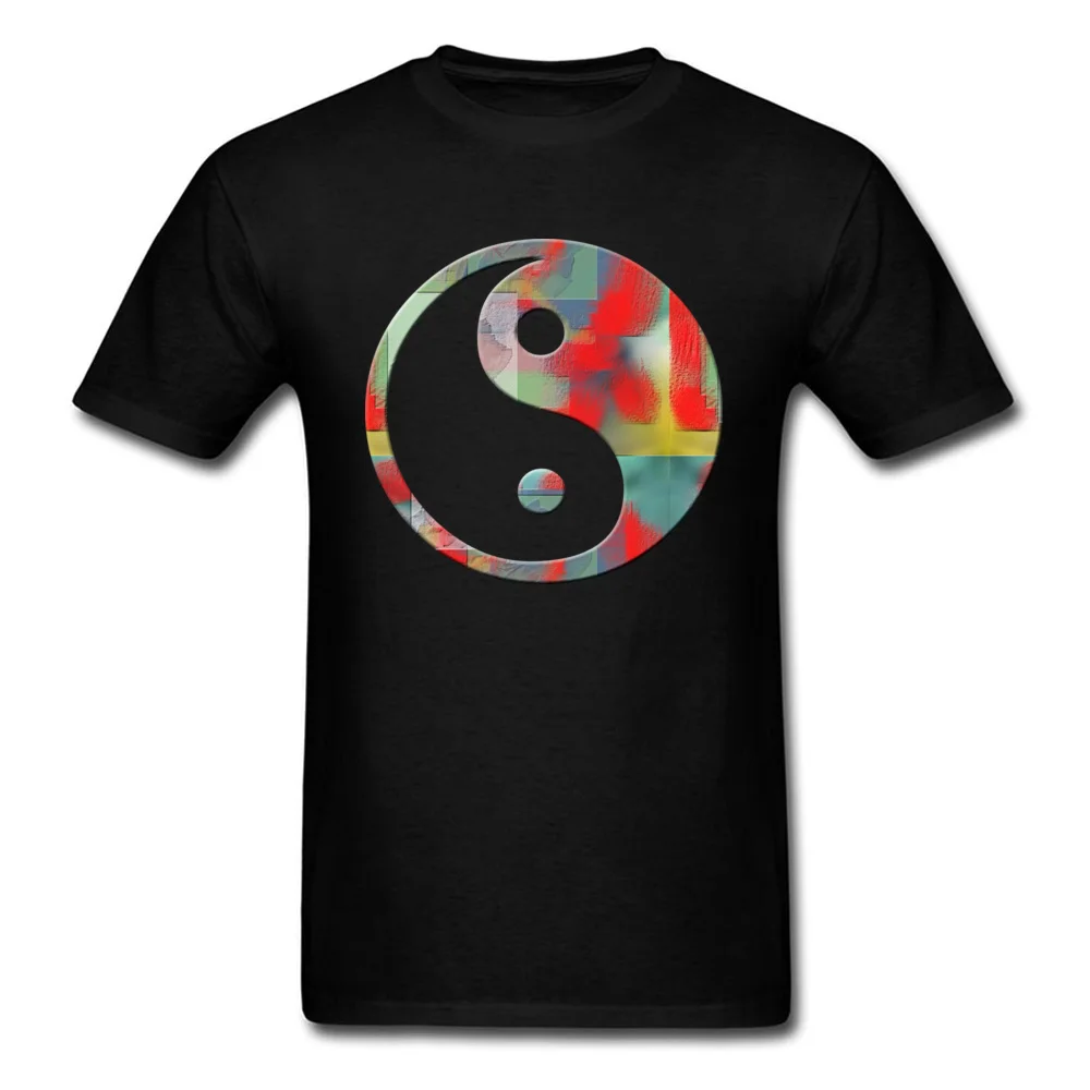 Yin Yang граффити 2018 Мужская черная футболка Китайский кунг-фу символ печати парней