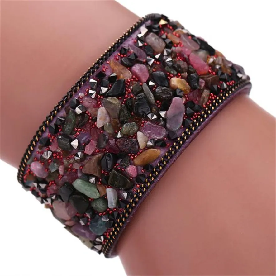 Браслеты из воловьей кожи с кристаллами 222510|wrist chain|bracelet braceletstone bracelet |