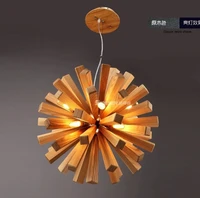 10 g9 led bulb chandelier wooden pendant lamp for restaurant cafe home decoration