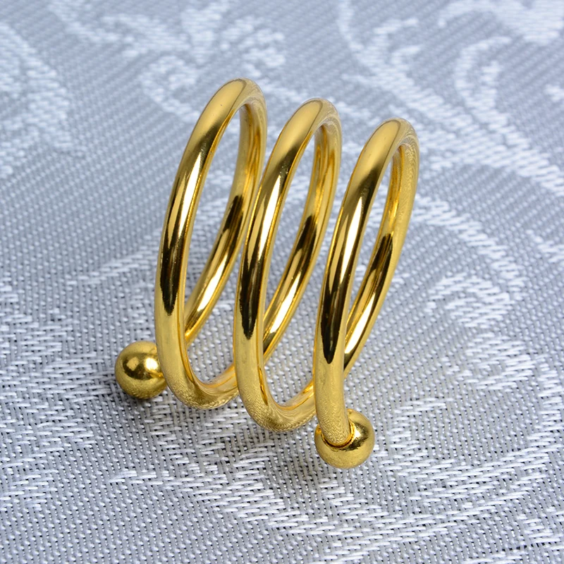 10 шт. роскошные золотые кольца для салфеток в форме спирали кольцо Металлическое