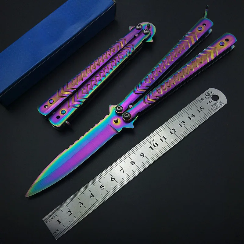 

Butterfly in Knife Evil Hyperbolische Geometrie Survival Knifes Pocket No Edge Practice knives Butterfly training Tools