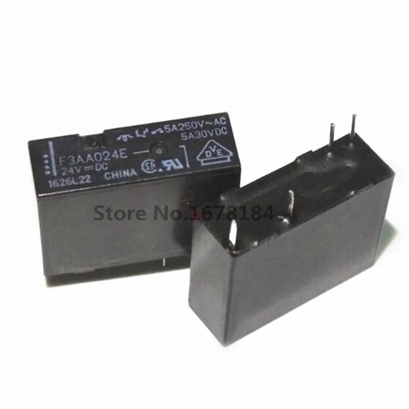 ; набор из 10 шт. реле F3AA005E F3AA005 F3AA012E F3AA012 F3AA024E F3AA024 5VDC 12VDC 24VDC 4Pin 5A 250VAC