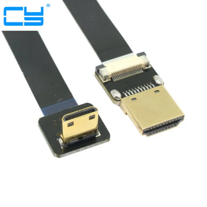

Mini HDMI 90 градусов вниз угловой FPV штекер к HDMI штекер FPC плоский кабель для мультикоптера аэрофотосъемки