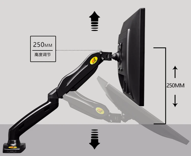 NB F80 Desktop17-2" ЖК-светодиодный держатель для монитора Arm газовая пружина полное движение тв крепление загрузка 2-6.5kgs