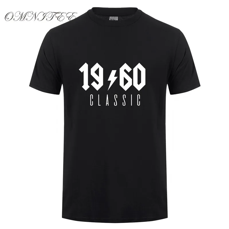 Omnitee родившиеся в 1960 футболки Классическая хлопковая рубашка с коротким рукавом