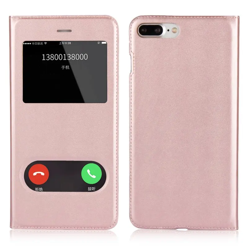 Чехол для iPhone 8 7 Plus с откидной крышкой на окно чехол телефона iPhone7 8Plus Etui Coque Hoesjes Capa