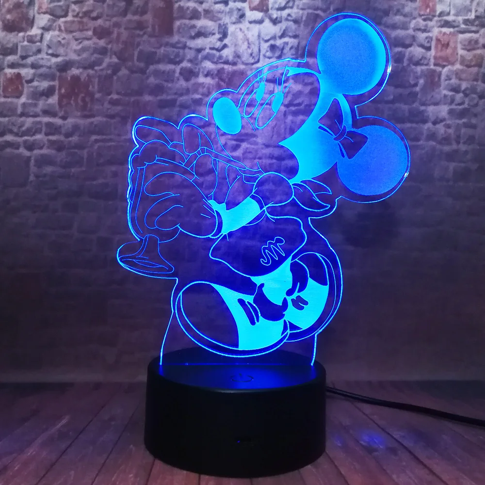 Мультяшная Милая мышка с Минни для питьевой воды 7 цветов USB сенсорный хороший