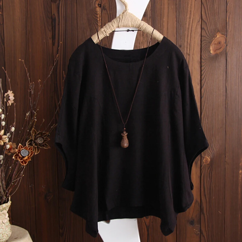 HNEGSONG Female T-Shirt Summer Women Batwing Sleeve Tshirt Solid O-Neck Short Loose Tee Tops Women's Clothing 721387 | Женская