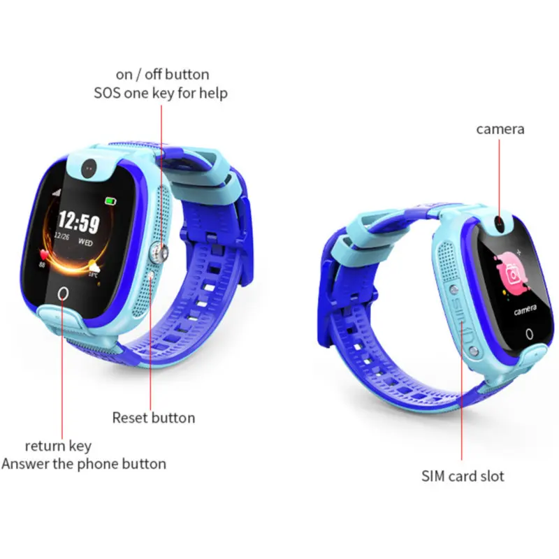 Детские Смарт часы DF08 сим карта трекер вызовов Детская камера будильник смарт