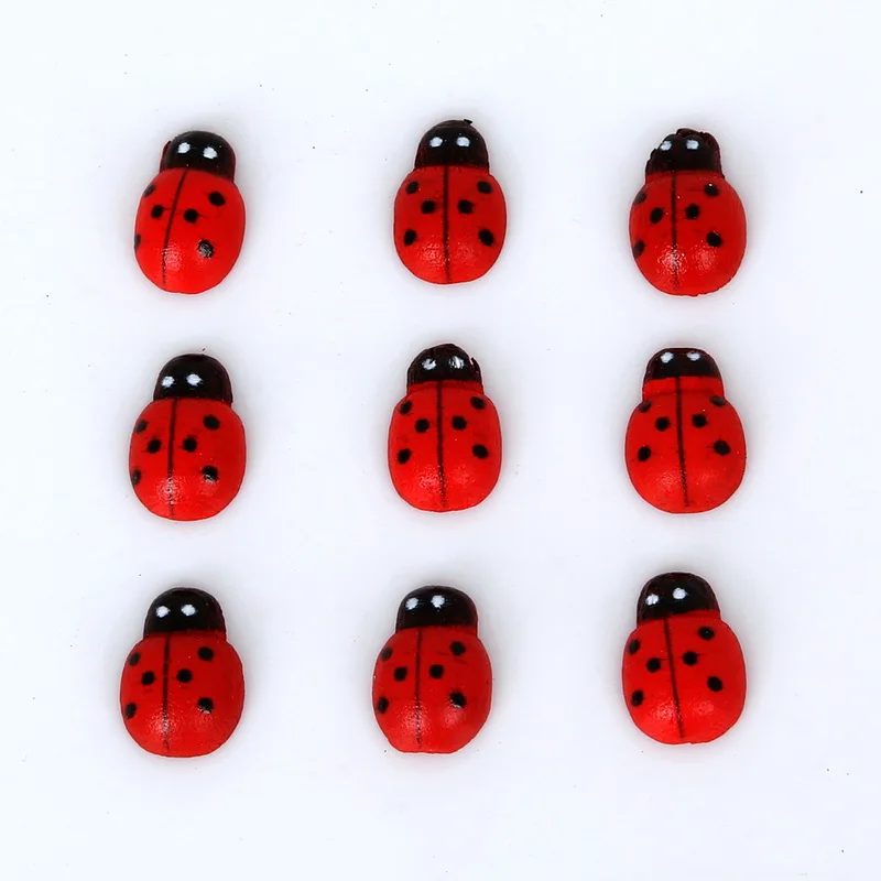 50 шт. без отверстий милая красная маленькая божья коровка красочная кнопка 9x13 мм