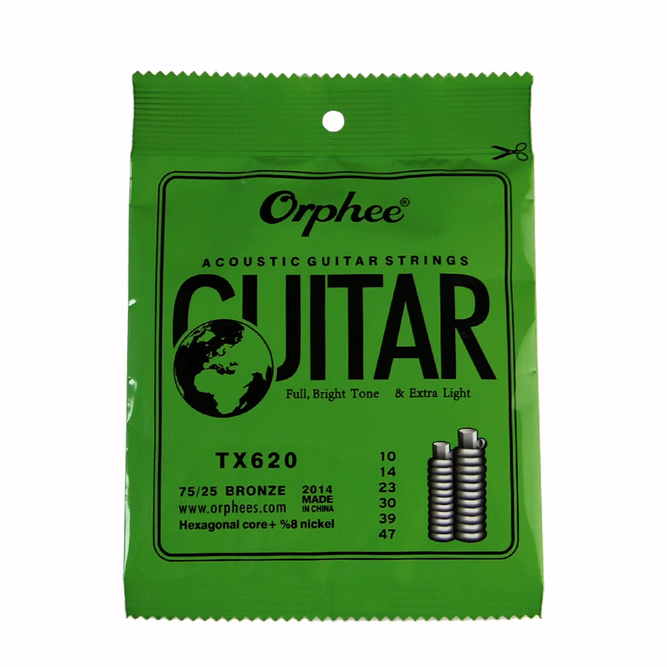 Струна Orphee для акустической гитары (010 047) с шестигранным сердечником и 8% полным